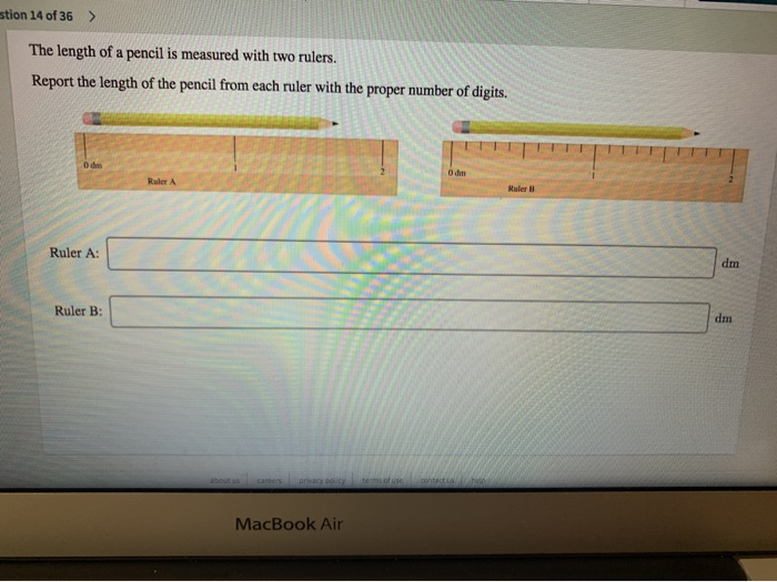 Solved tion 14 of 36 > The length of a pencil is measured