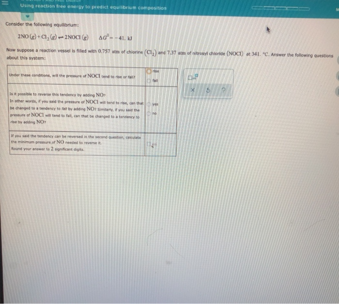 Solved Using reaction free energy to predict equilibrium Chegg com