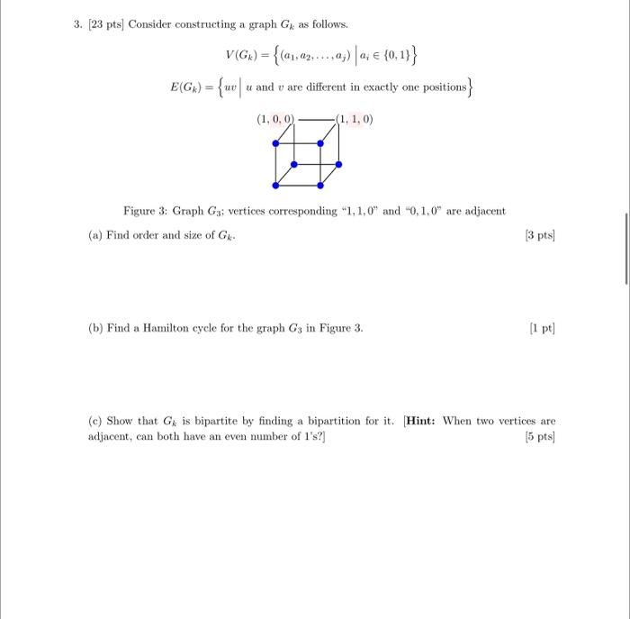 Solved 2. 3. [23 pts) Consider constructing a graph Gx as | Chegg.com