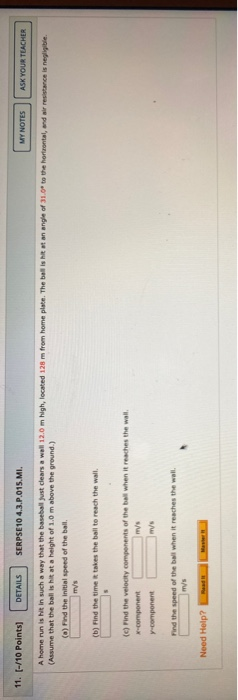 Solved 11. (-/10 Points] DETAILS SERPSE104.3.P.015.MI. MY | Chegg.com