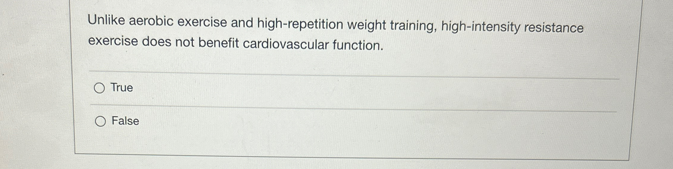Solved Unlike aerobic exercise and high-repetition weight | Chegg.com