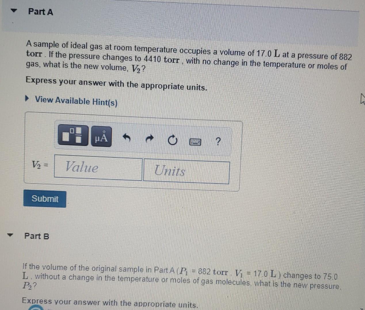 Solved Part A A sample of ideal gas at room temperature