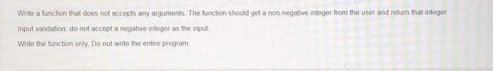 Solved Write a function that does not accepts any arguments. | Chegg.com