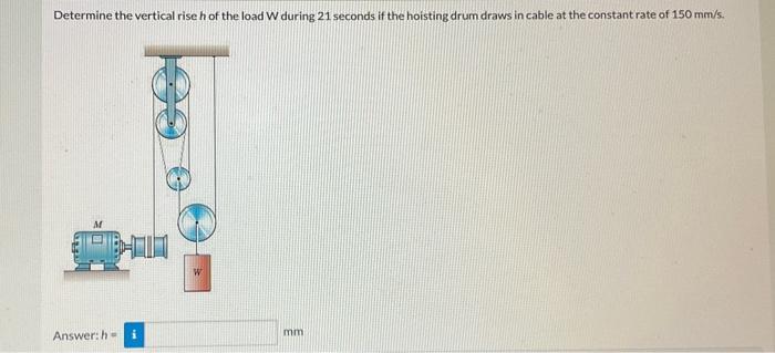 Solved Determine the vertical rise h of the load W during 21 | Chegg.com