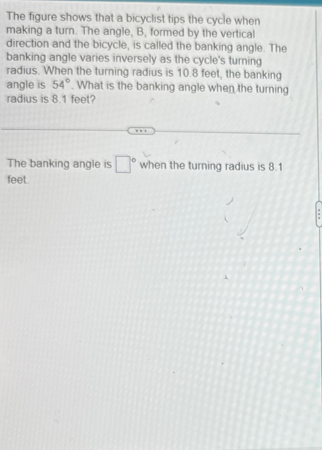 Solved The figure shows that a bicyclist tips the cycle when | Chegg.com