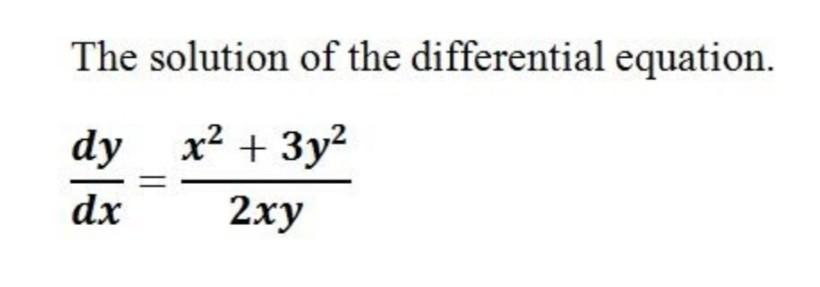 Solved The solution of the differential equation. dy x² + | Chegg.com