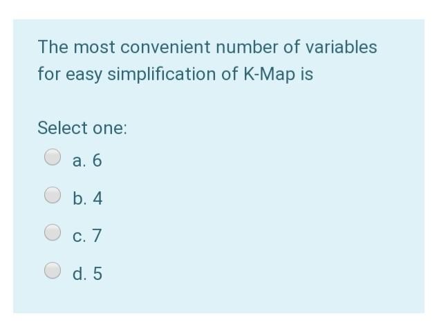 Solved The most convenient number of variables for easy | Chegg.com