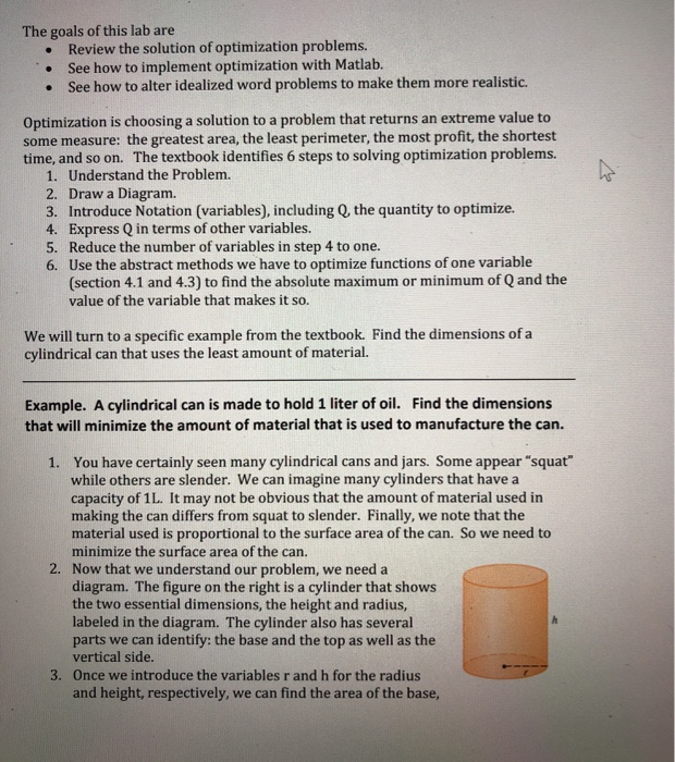 The goals of this lab are Review the solution of | Chegg.com