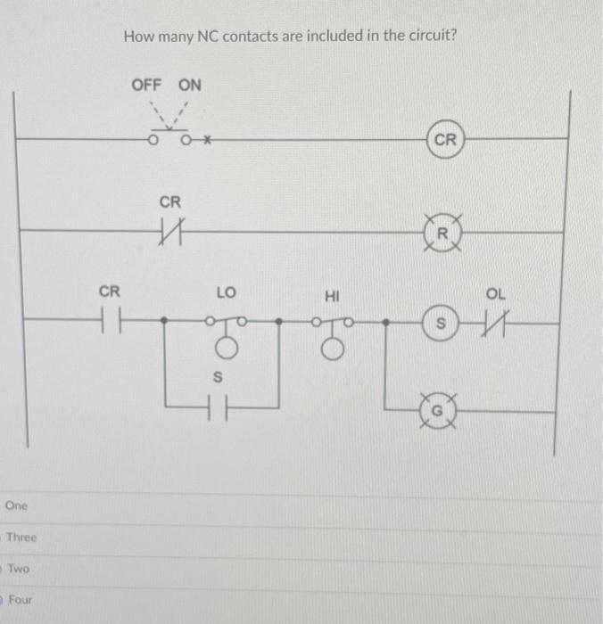 Solved How many NC contacts are included in the circuit? OFF | Chegg.com