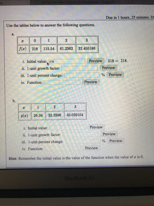 Solved in 1 hours, 25 minutes. D Use the tables below to | Chegg.com