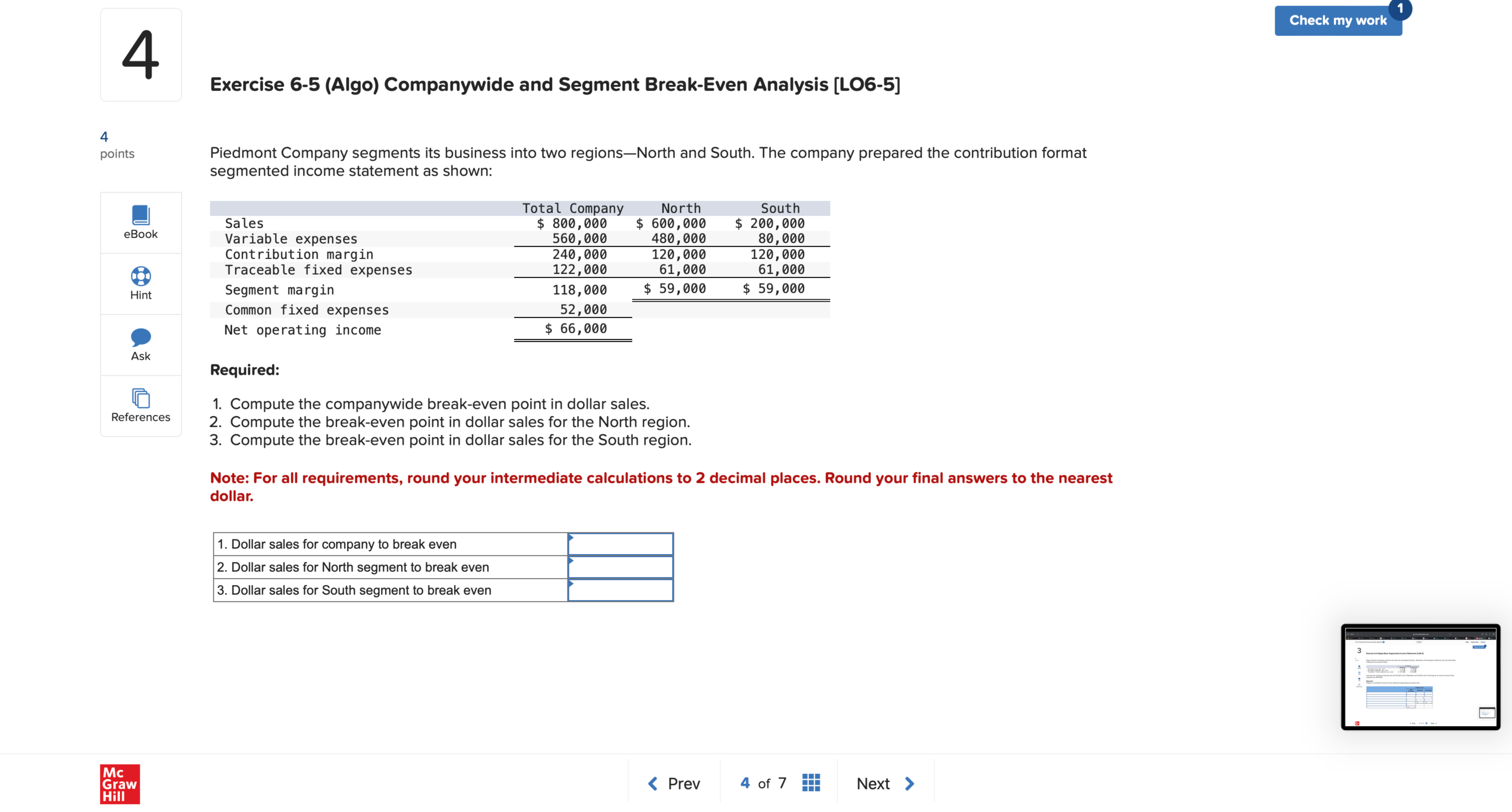 Solved 4Check my workExercise 6-5 (Algo) \ufeffCompanywide and | Chegg.com