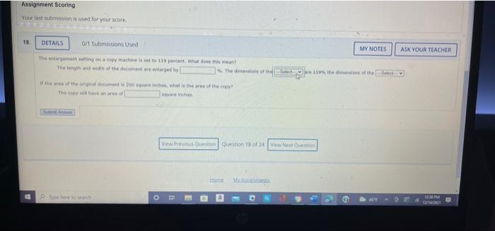 Solved The enlargement setting on a copy machine is set to | Chegg.com