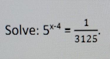 Solved Solve: 5x 4 3125 Chegg com