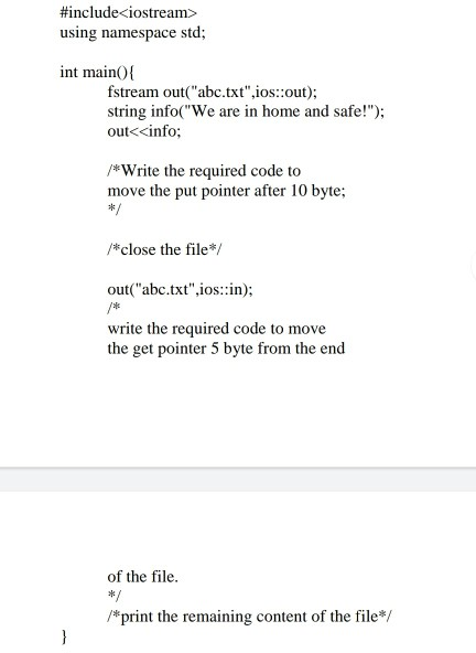 Solved Complete the missing code and write the output after | Chegg.com