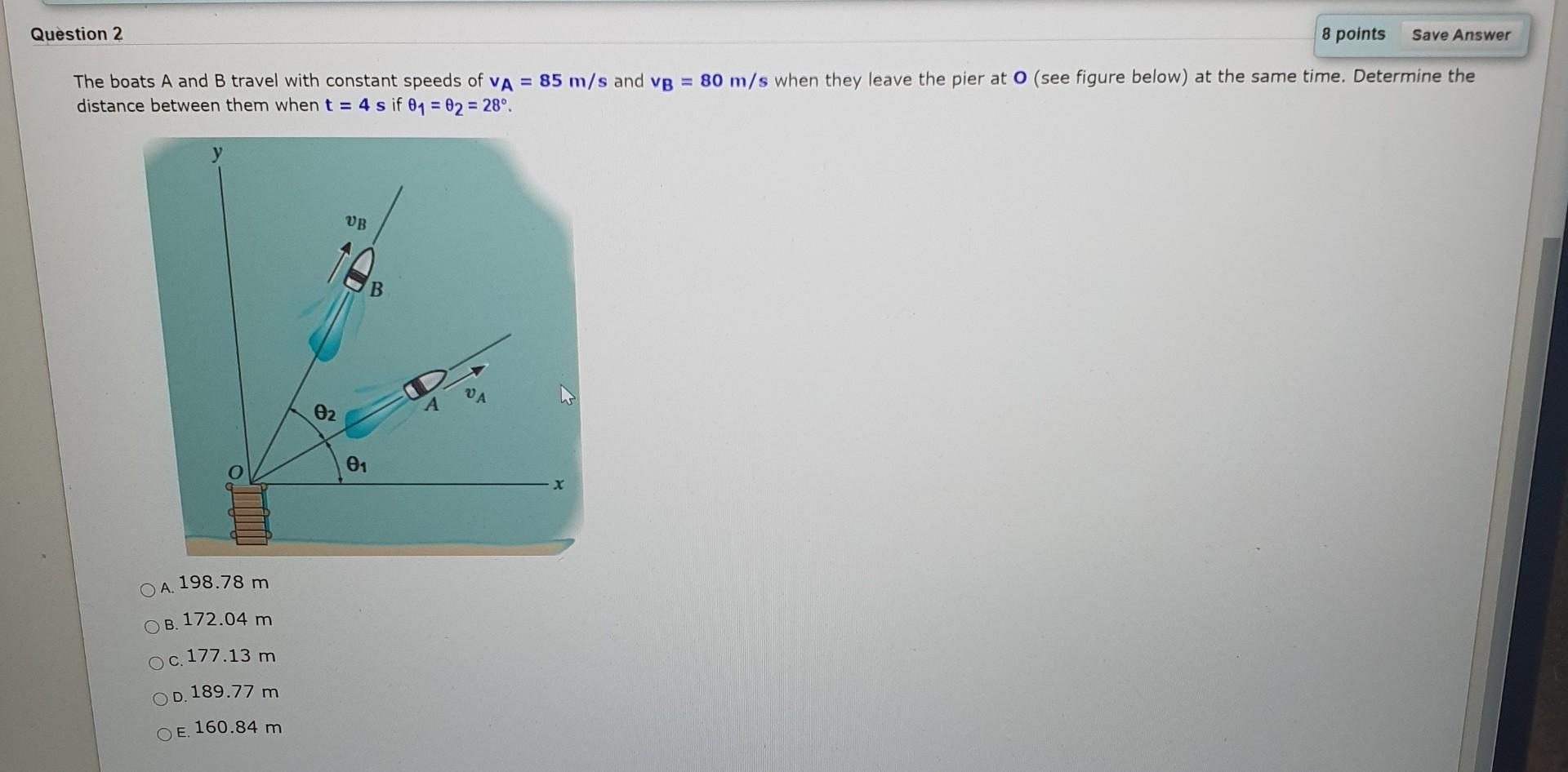 Solved Question 2 8 points Save Answer The boats A and B | Chegg.com