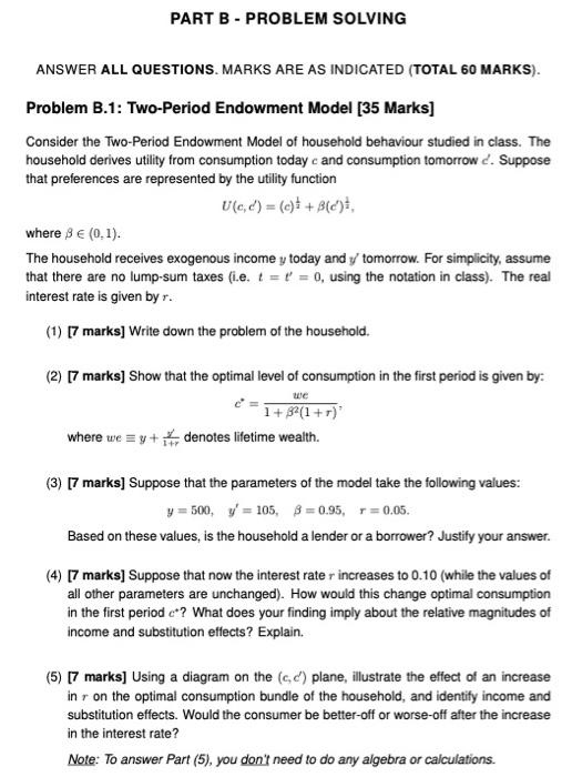 Solved PART B - PROBLEM SOLVING ANSWER ALL QUESTIONS. MARKS | Chegg.com