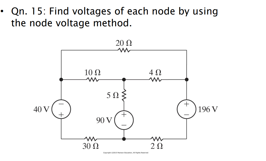 Solved Qn. 15: Find voltages of each node by usingthe node | Chegg.com