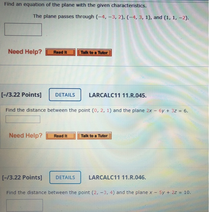 Solved Find an equation of the plane with the given | Chegg.com