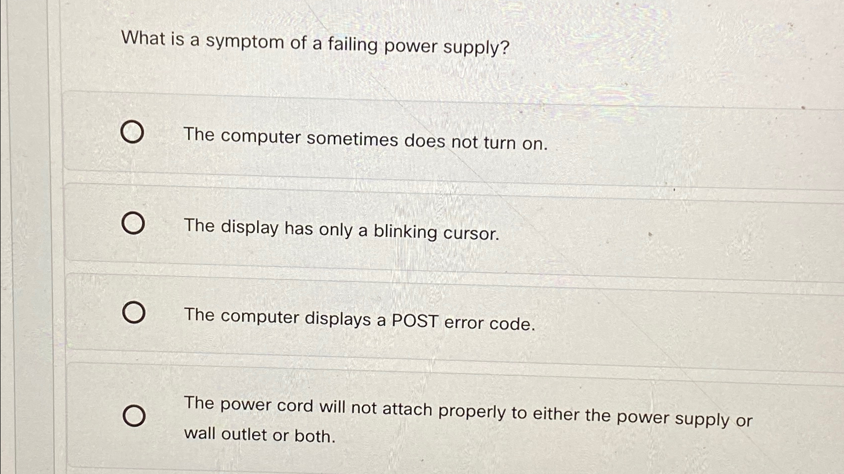 Solved What is a symptom of a failing power supply?The