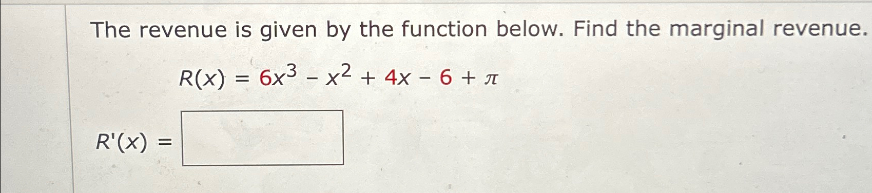 Solved The revenue is given by the function below. Find the | Chegg.com