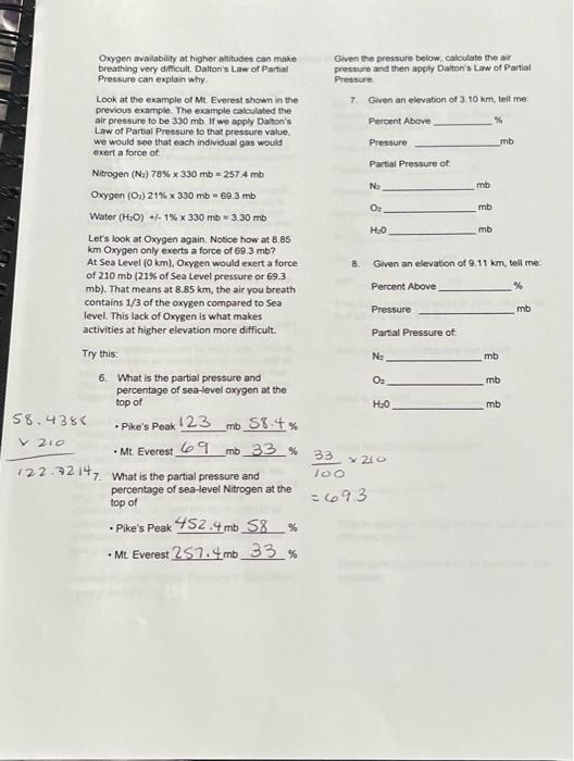 Solved Air Pressure Lab Part 2 Since barometric pressure