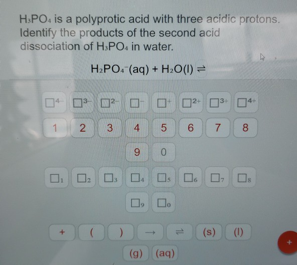 H3po4 Is A Polyprotic Acid With Three Acidic Protons Chegg Com