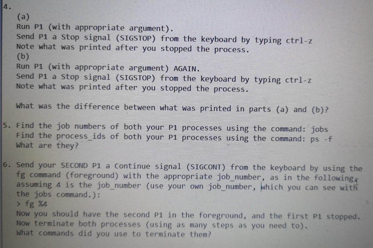 Solved Using P1.c above, do the commands for the following | Chegg.com