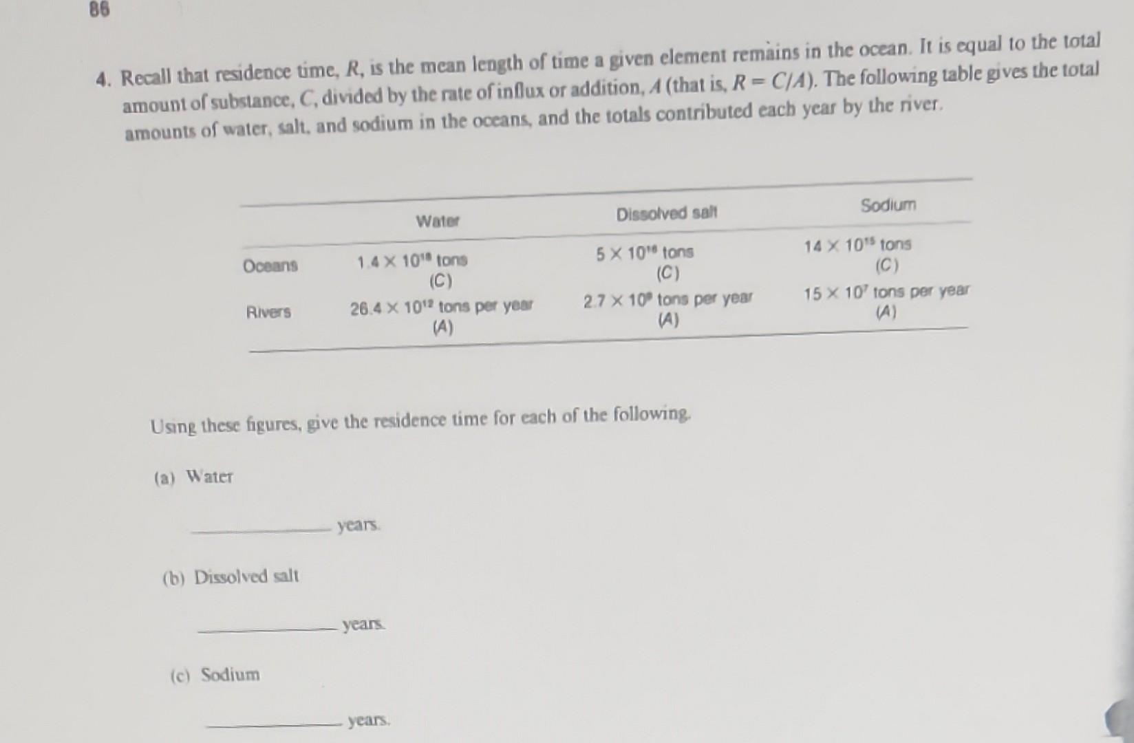 Solved 1. Give the concentration of seawater with a salinity