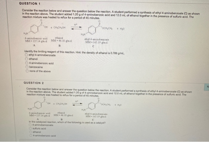Solved QUESTION 1 Consider the reaction below and answer the | Chegg.com