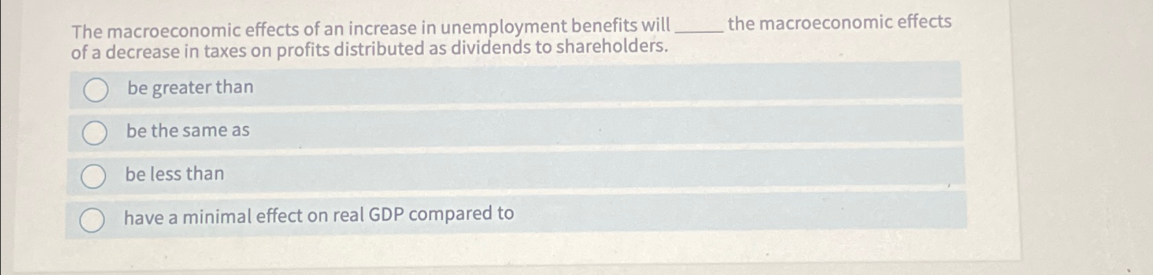 Solved The macroeconomic effects of an increase in | Chegg.com