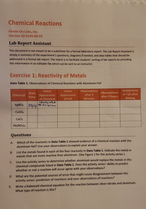 how to write a prediction for a lab report