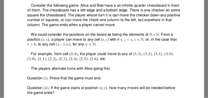 Solved Consider the following game. Alice and Bob have a an | Chegg.com
