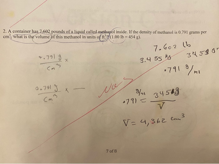 Solved 2 A Container Has 7 602 Pounds Of A Liquid Called Chegg Com