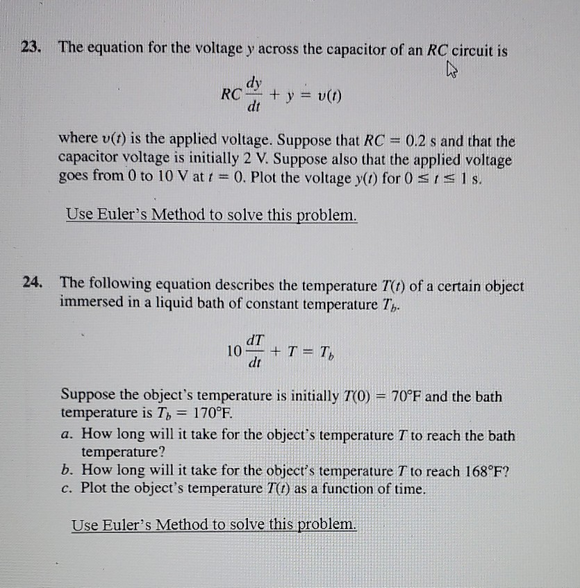 23 The Equation For The Voltage Y Across The Capa Chegg Com 23 The Equation For The Voltage Y Across The Capa Chegg Com