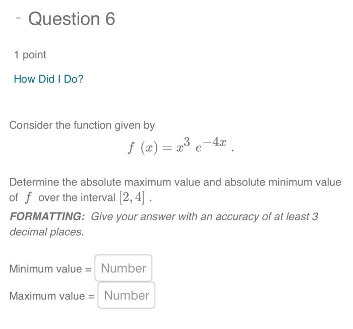 Solved Question 6 1 Point How Did I Do Consider The