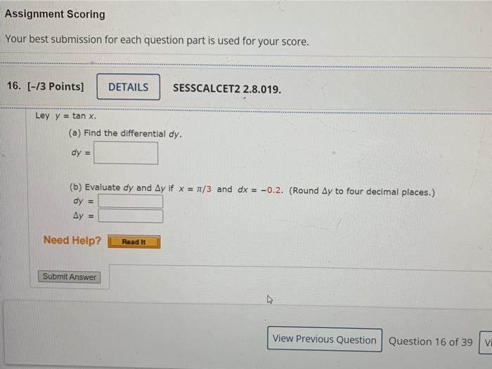 Solved Assignment Scoring Your best submission for each | Chegg.com