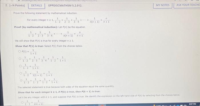 Solved Prove The Following Statement Using Mathematical