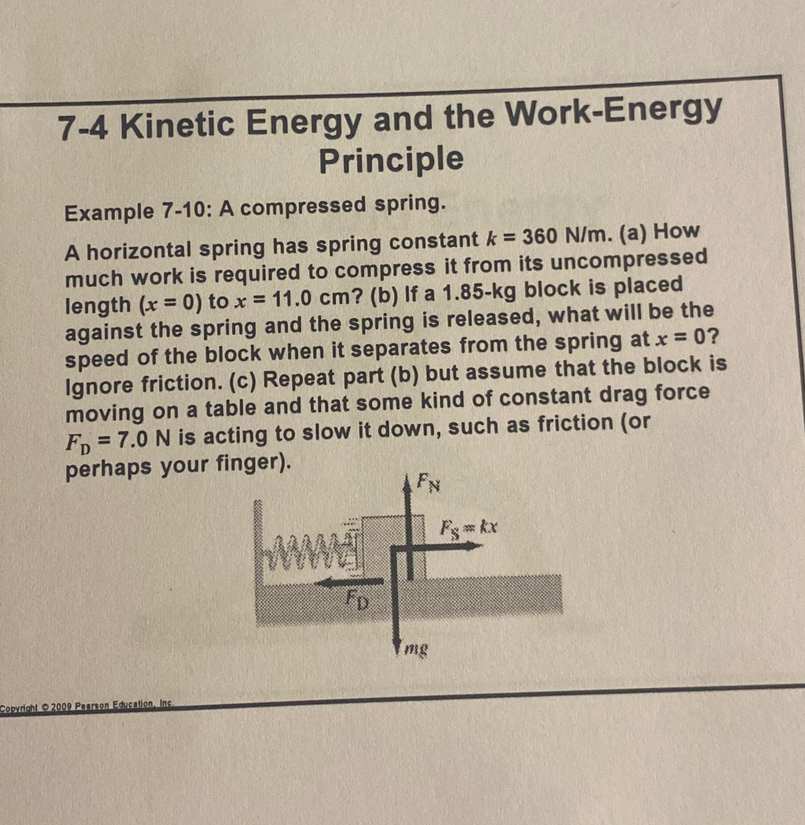 Solved 7-4 ﻿Kinetic Energy And The Work-Energy | Chegg.com