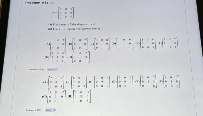 Solved Problem #6: Let Problem #6(a): Problem #6(b): ၁ (a) | Chegg.com