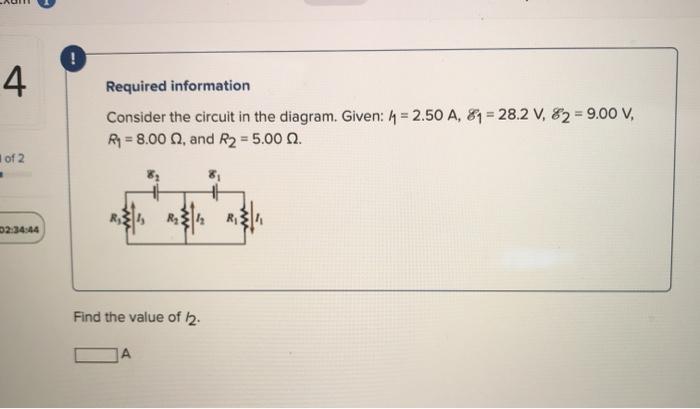 Solved ! 4 Required information Consider the circuit in the | Chegg.com