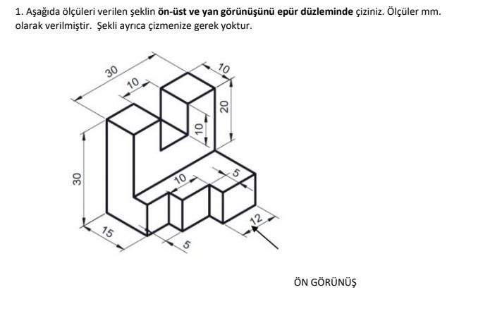 Solved Draw the front - top and side view of the figure | Chegg.com