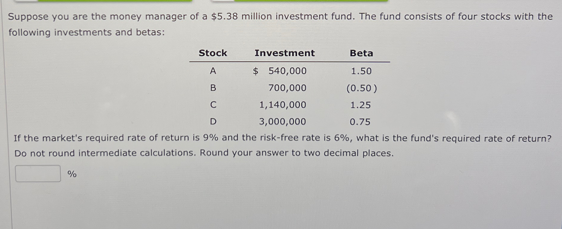 Solved Suppose You Are The Money Manager Of A $5.38 ﻿million | Chegg.com