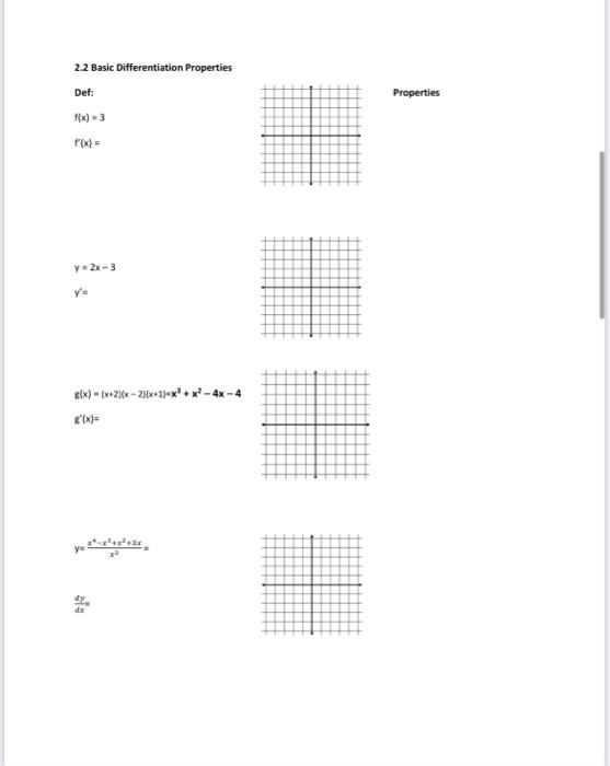 Solved 2.2 Basic Differentiation Properties Def Properties