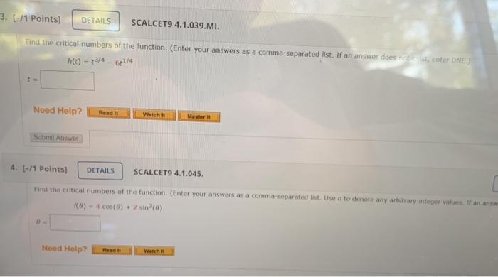 Solved 3. [-11 Points) DETAILS SCALCET9 4.1.039.MI. Find The | Chegg.com