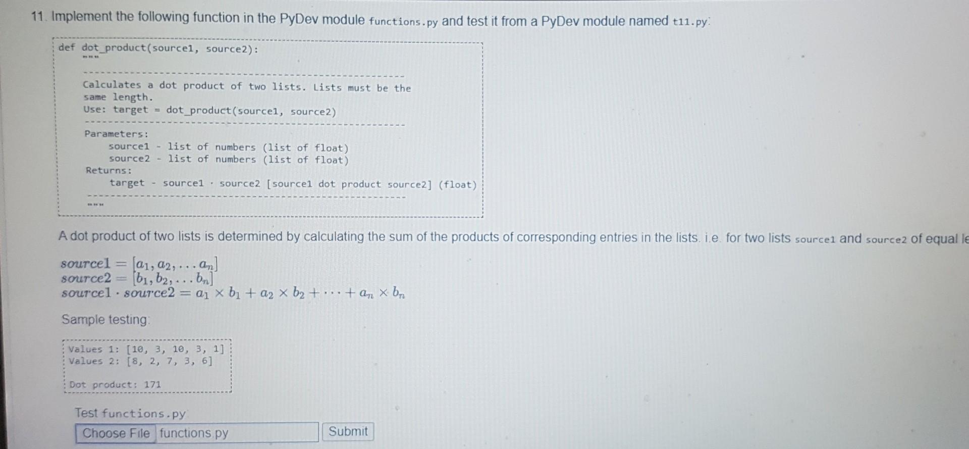 Solved 11. Implement The Following Function In The PyDev | Chegg.com