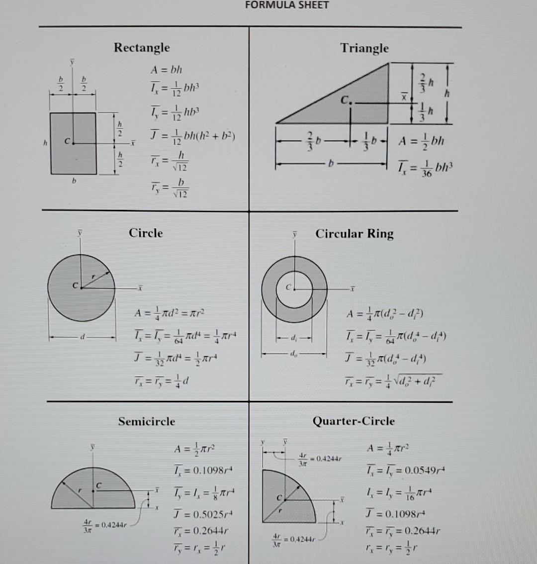 Solved 1. Determine the x and y coordinates of the centroid | Chegg.com