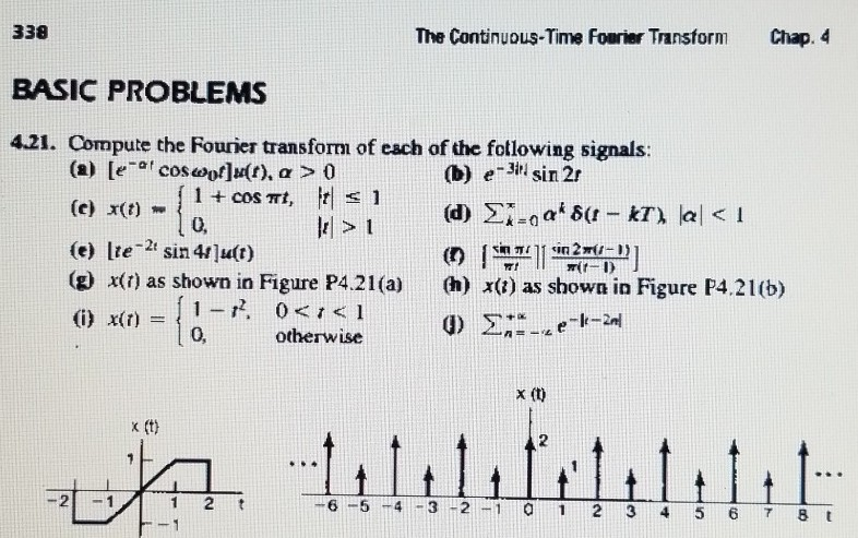 Solved 338 The Continuous-Time Fourier Transform Chap 4 | Chegg.com