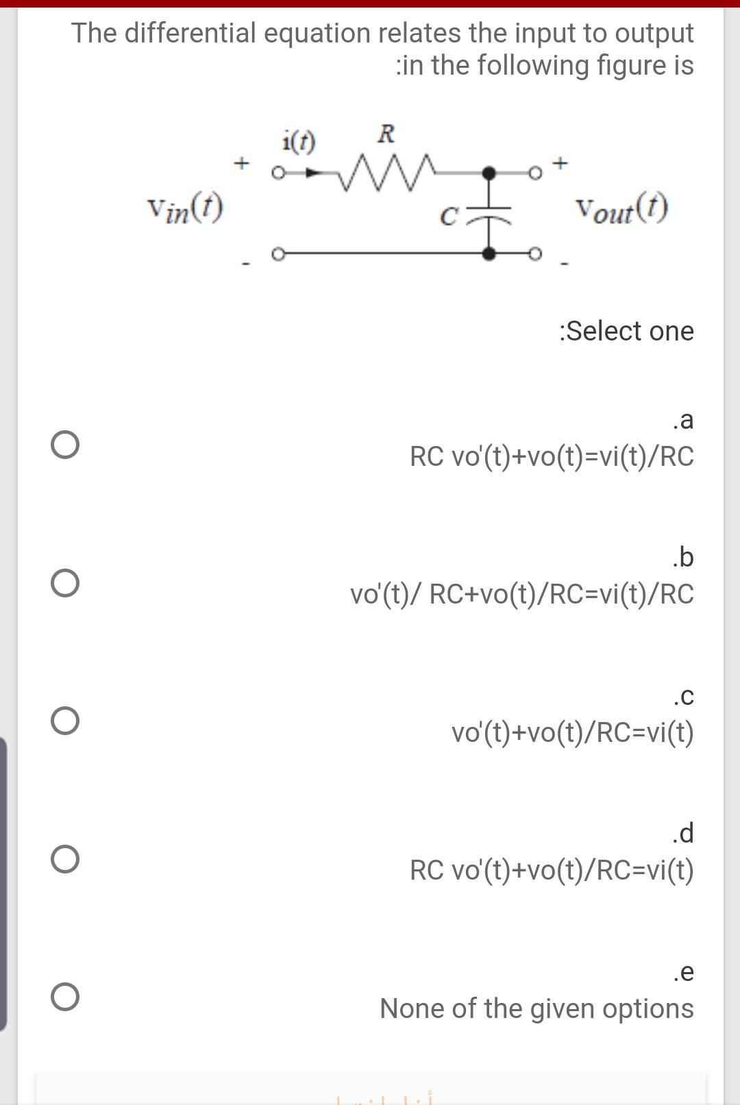 Solved The differential equation relates the input to output | Chegg.com
