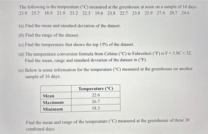 Solved (a) Find the mean and standard deviation of the | Chegg.com