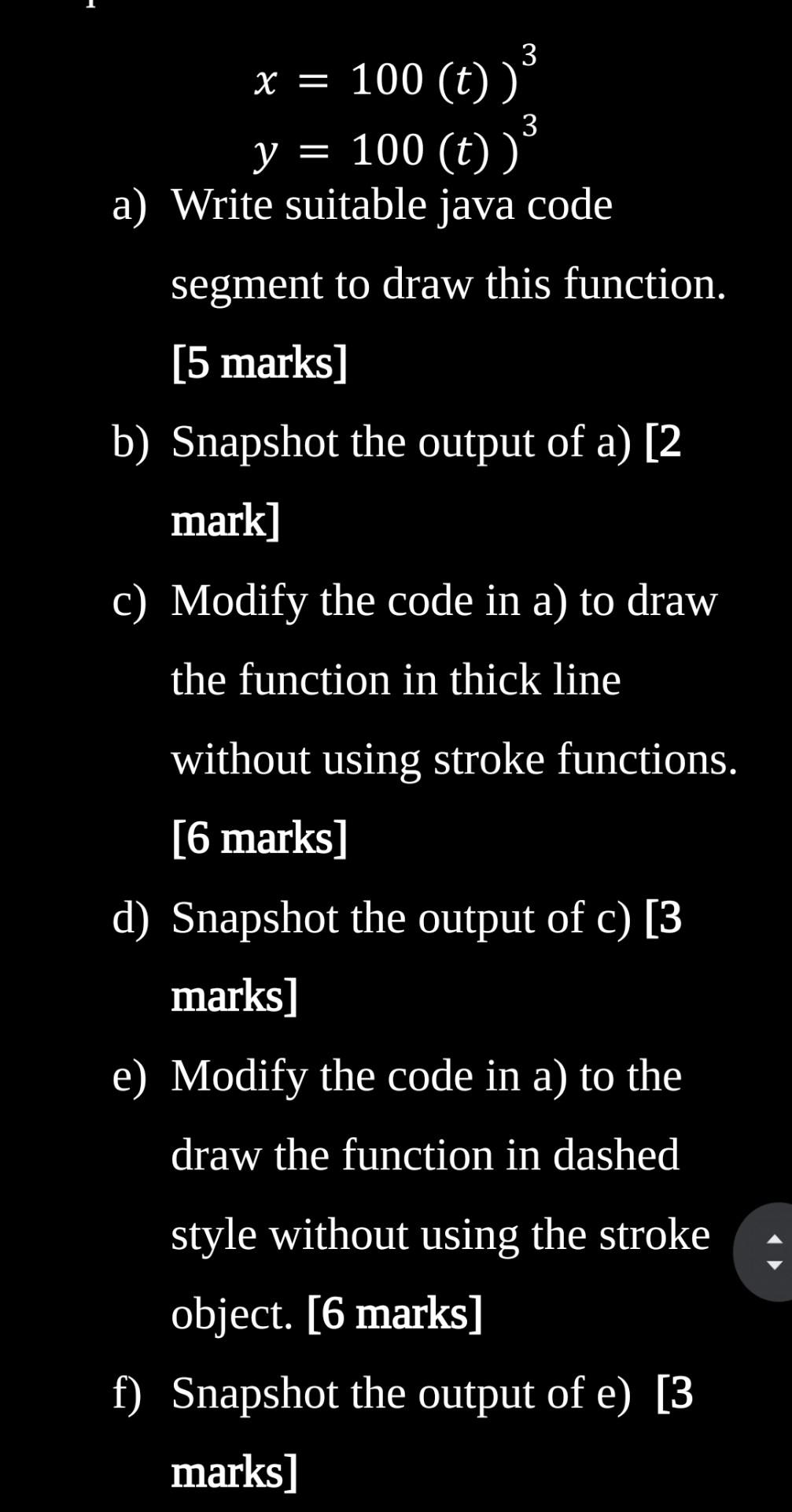 Solved 3 3 x = 100 (t) = y = 100 (t)) a) Write suitable java | Chegg.com